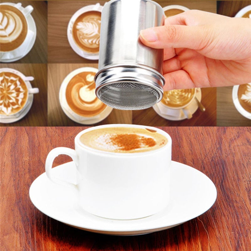 1PC Stainless Steel Chocolate Shaker Cocoa Flour Icing Sugar Powder Coffee