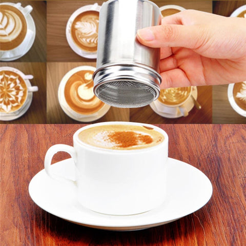 1PC Stainless Steel Chocolate Shaker Cocoa Flour Icing Sugar Powder Coffee